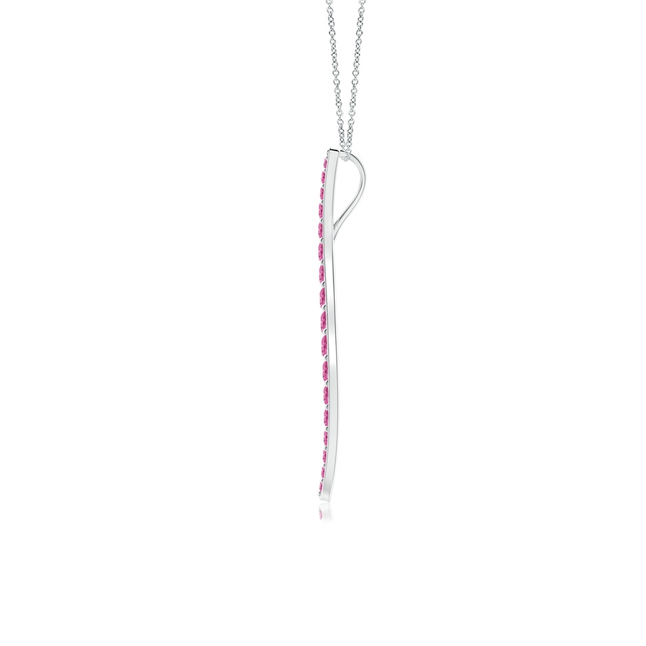 3.3mm AAA Large Brush Stroke Pink Sapphire Shangri-La Pendant in White Gold side 199