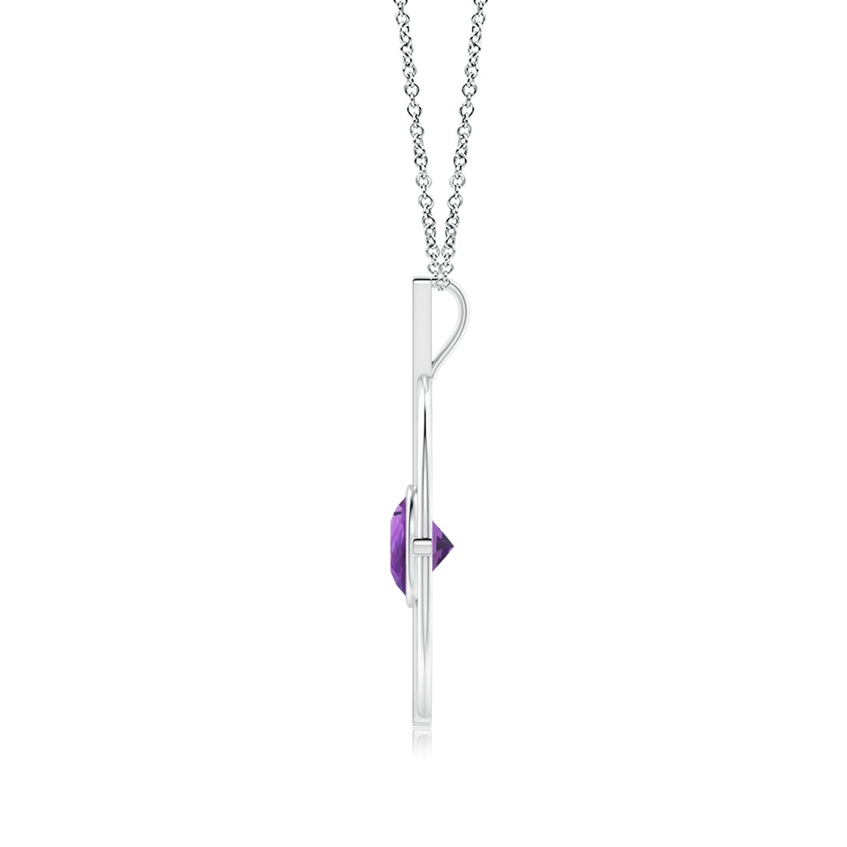 10mm AAA Natori x Angara Infinity Concentric Circle Amethyst Pendant with Diamond Bars in White Gold side 199