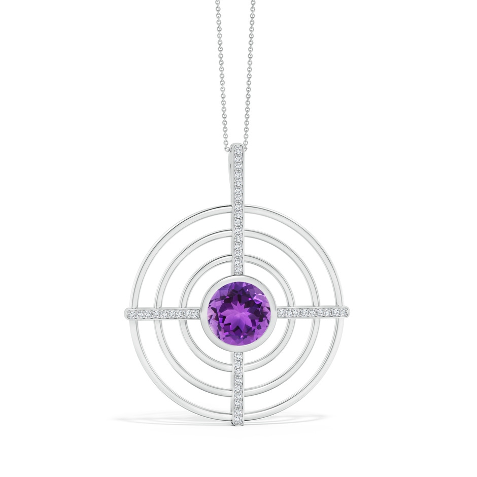 10mm AAA Natori x Angara Infinity Concentric Circle Amethyst Pendant with Diamond Bars in White Gold side 499