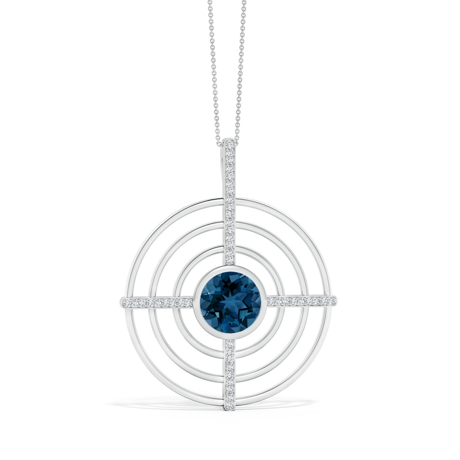 10mm AAA Natori x Angara Infinity Concentric Circle London Blue Topaz Pendant with Diamond Bars in White Gold side 499