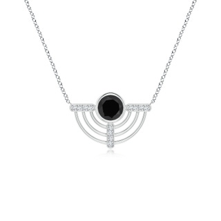 6mm AAA Natori x Angara Infinity Half Concentric Circle Black Onyx Pendant with Diamond Bars in White Gold