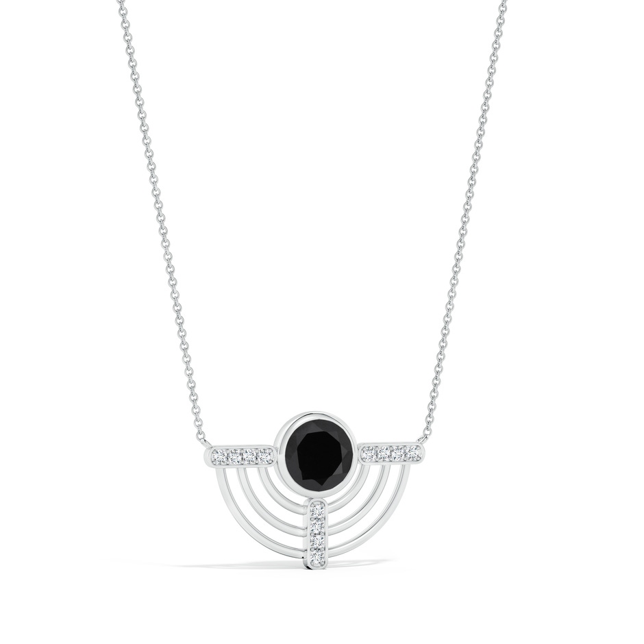 6mm AAA Natori x Angara Infinity Half Concentric Circle Black Onyx Pendant with Diamond Bars in White Gold side 499