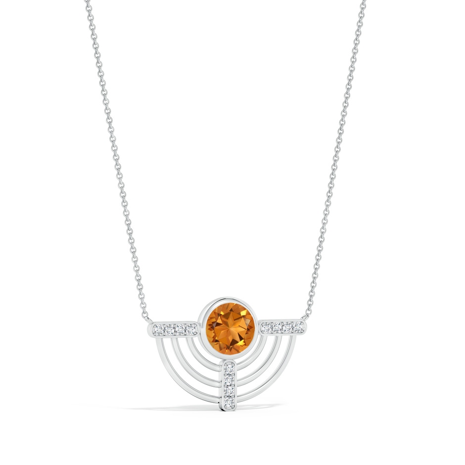 6mm AAA Natori x Angara Infinity Half Concentric Circle Citrine Pendant with Diamond Bars in White Gold side 499