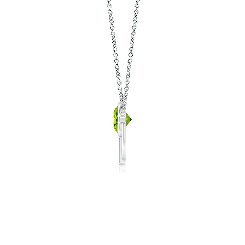 6mm AAA Natori x Angara Infinity Half Concentric Circle Peridot Pendant with Diamond Bars in White Gold side 199