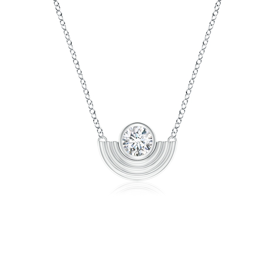 4mm HSI2 Natori x Angara Infinity Diamond Half Concentric Circle Metal Fan Pendant in White Gold 