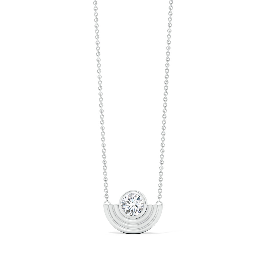 4mm HSI2 Natori x Angara Infinity Diamond Half Concentric Circle Metal Fan Pendant in White Gold side 499