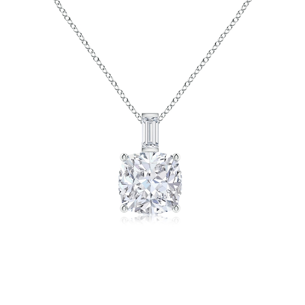 7mm FGVS Natori x Angara Orient Express Lab-Grown Cushion Diamond Pendant in White Gold