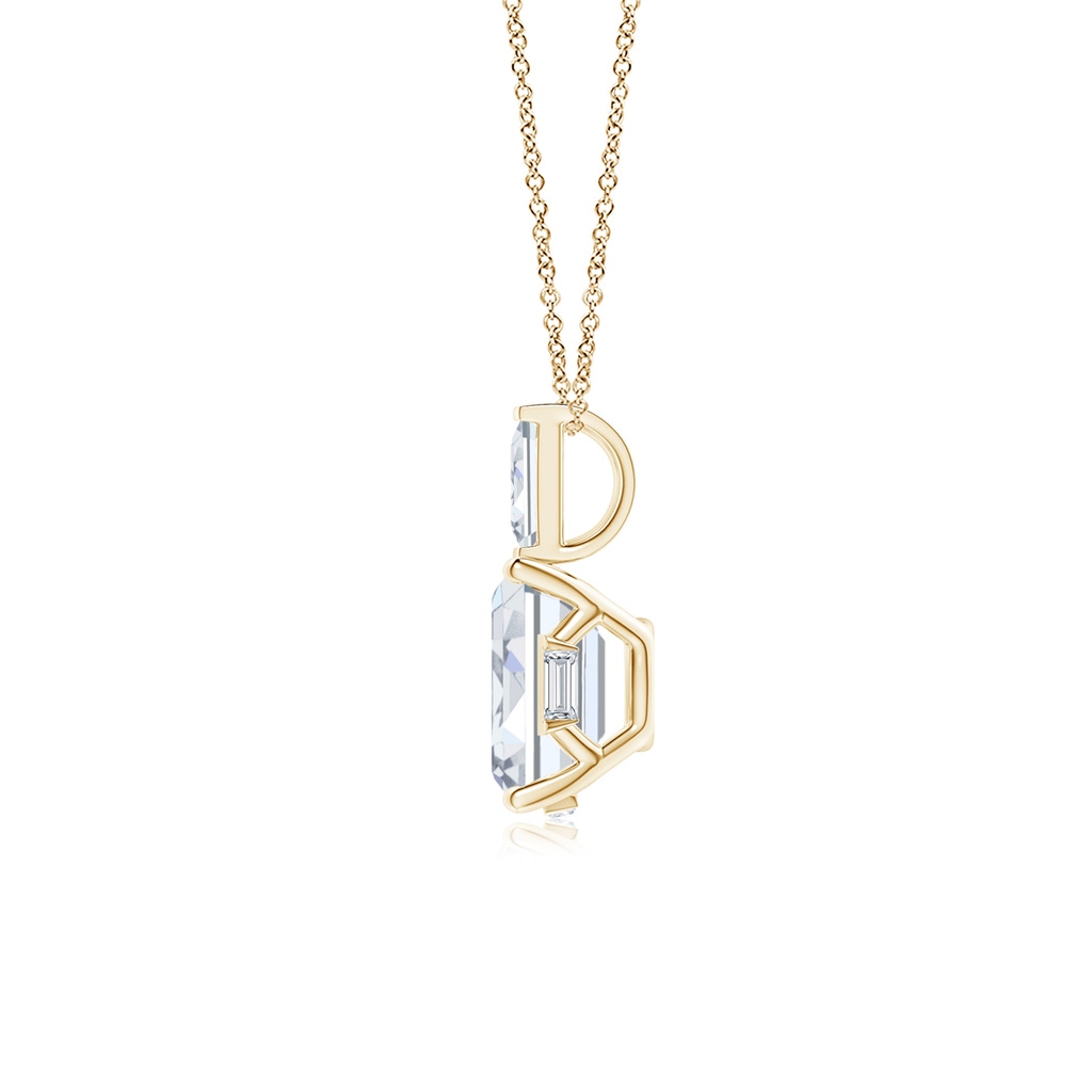 7x5mm FGVS Natori x Angara Orient Express Lab-Grown Emerald-Cut Diamond Pendant in Yellow Gold - side 199