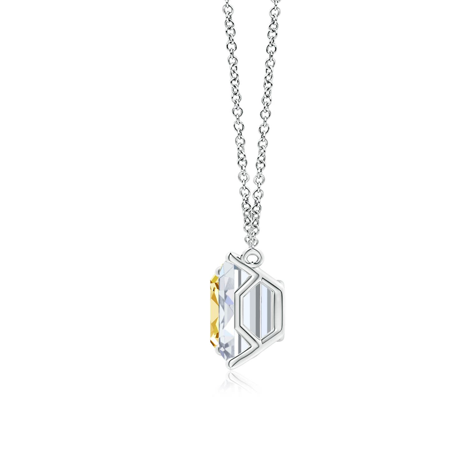 6x4mm FGVS Natori x Angara Orient Express Lab-Grown Yellow & White Diamond Two-Stone Pendant in White Gold - side 1