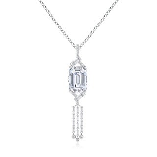 12x8mm FGVS Natori x Angara Orient Express Lab-Grown Baguette Diamond Tassel Drop Pendant in White Gold