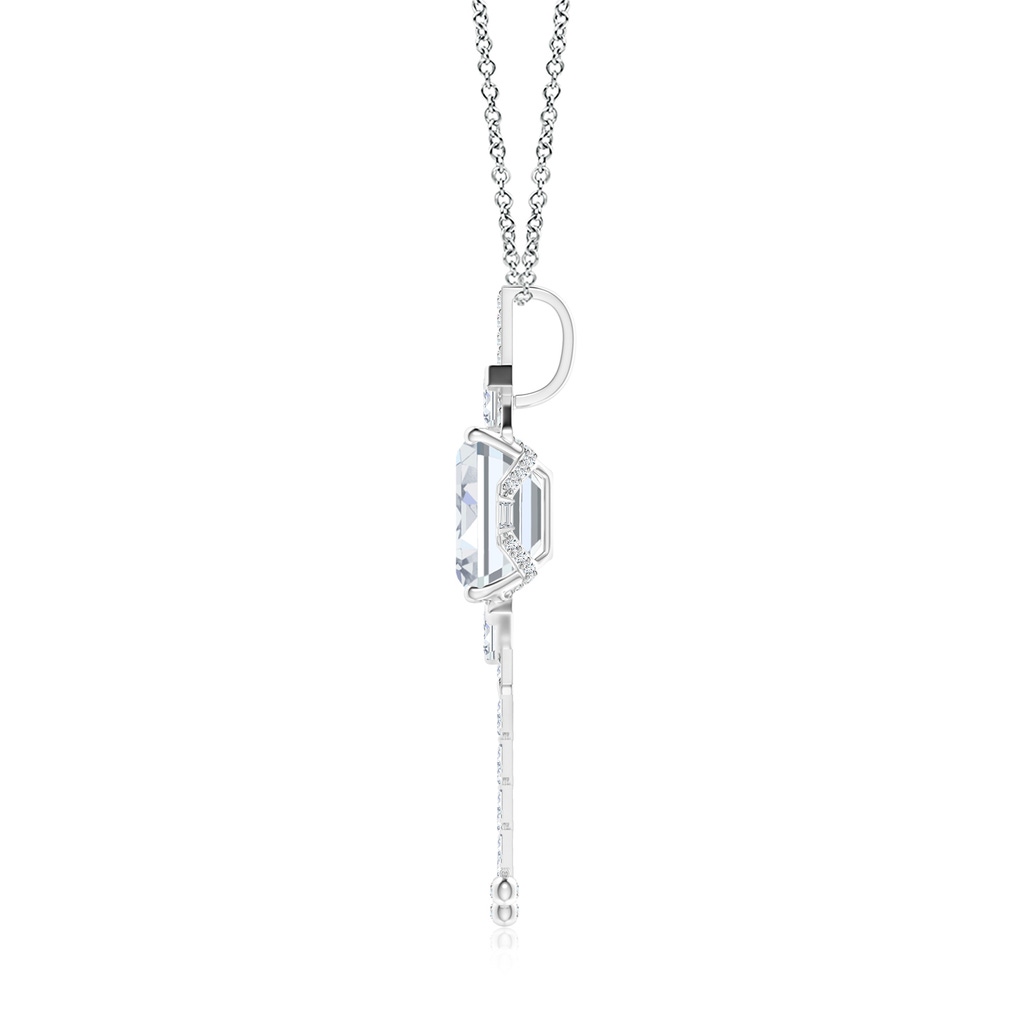 12x8mm FGVS Natori x Angara Orient Express Lab-Grown Baguette Diamond Tassel Drop Pendant in White Gold Side 199