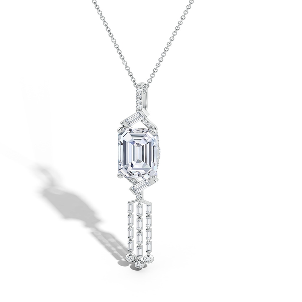 12x8mm FGVS Natori x Angara Orient Express Lab-Grown Baguette Diamond Tassel Drop Pendant in White Gold Side 499
