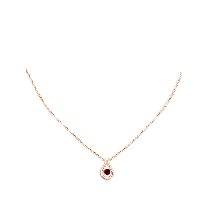 Dancing Ruby Solitaire Drop Pendant