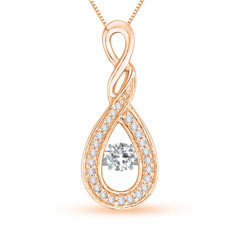 3.1mm GVS2 Rocking Diamond Infinity Loop Pendant with Diamonds in Rose Gold 