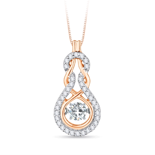 3mm GVS2 Rocking Diamond Infinity Knot Pendant with Diamonds in Rose Gold