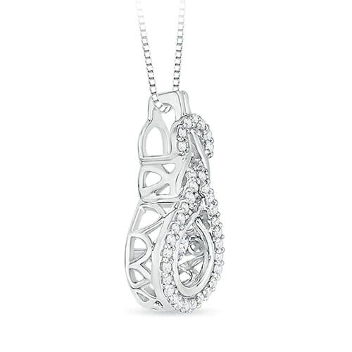 3mm GVS2 Rocking Diamond Infinity Knot Pendant with Diamonds in White Gold