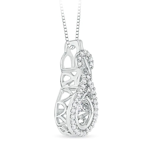 3mm GVS2 Rocking Diamond Infinity Knot Pendant with Diamonds in White Gold - side_1