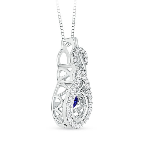 3mm AAAA Dancing Tanzanite Infinity Knot Pendant with Diamonds in White Gold Product Image