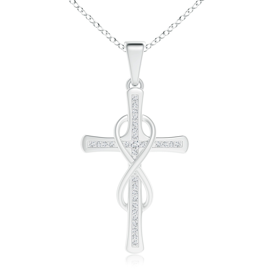 1.25mm GVS2 Pave-Set Diamond Infinity Cross Dangle Pendant in White Gold 