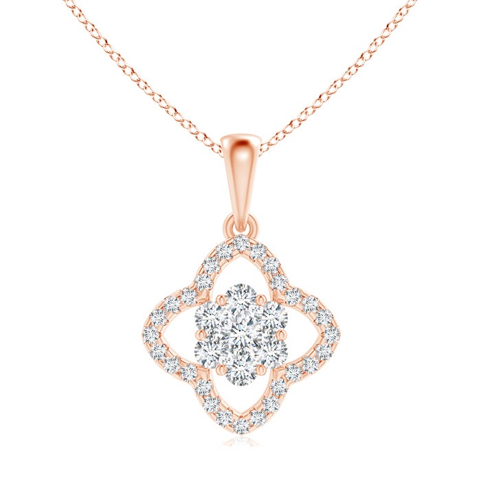 Pressure-Set Natural Diamond Clustre Clover Pendant