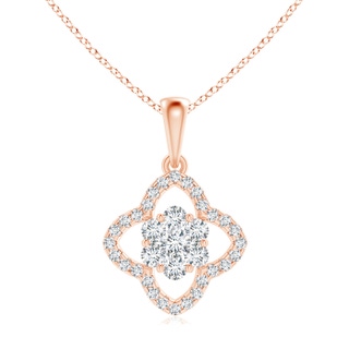 2.5mm GVS2 Pressure-Set Diamond Clustre Clover Pendant in Rose Gold