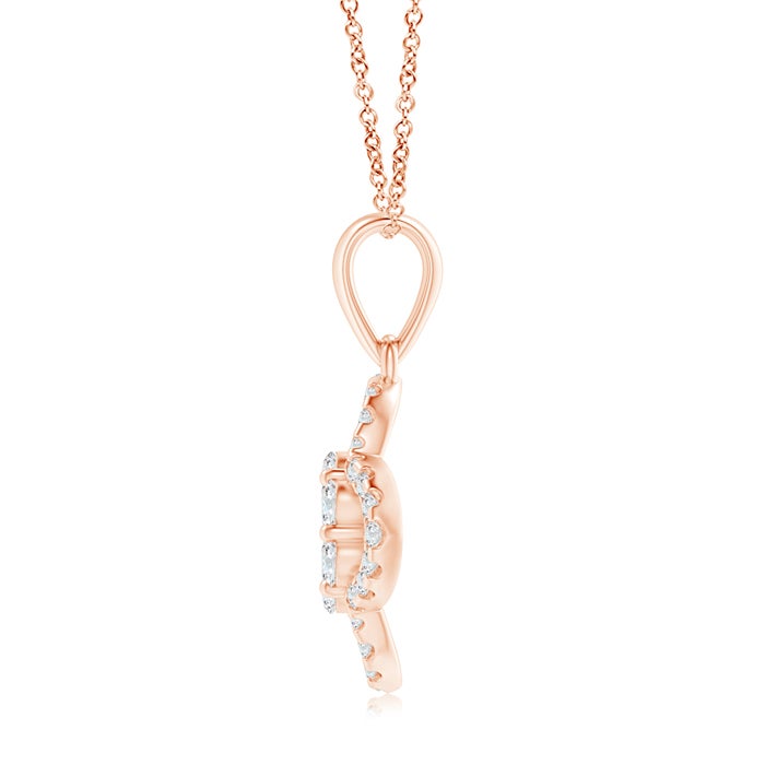 Pressure-Set Natural Diamond Clustre Clover Pendant
