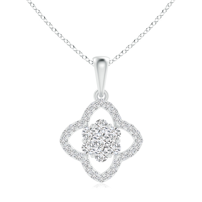 2.5mm HSI2 Pressure-Set Diamond Clustre Clover Pendant in White Gold