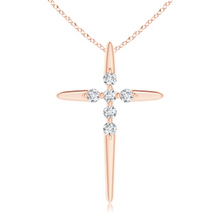 1.55mm GVS2 Floating Diamond Cross Pendant in Rose Gold