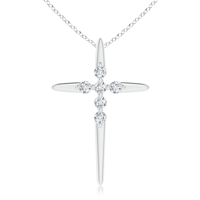 1.55mm GVS2 Floating Diamond Cross Pendant in White Gold