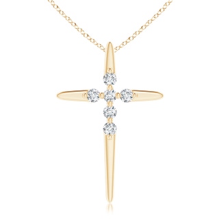 1.55mm GVS2 Floating Diamond Cross Pendant in Yellow Gold