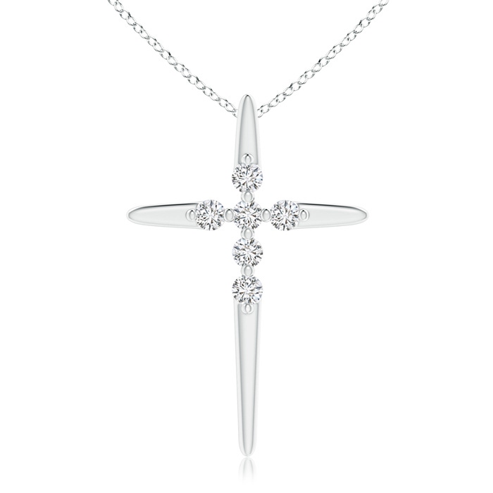 1.55mm HSI2 Floating Diamond Cross Pendant in White Gold 