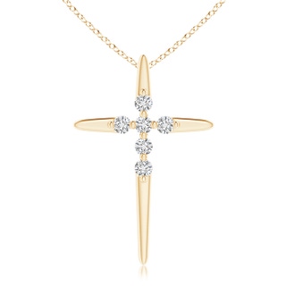 1.55mm HSI2 Floating Diamond Cross Pendant in Yellow Gold