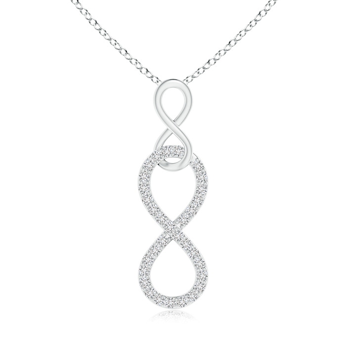 0.9mm HSI2 Diamond Interlinked Infinity Dangle Pendant in White Gold 