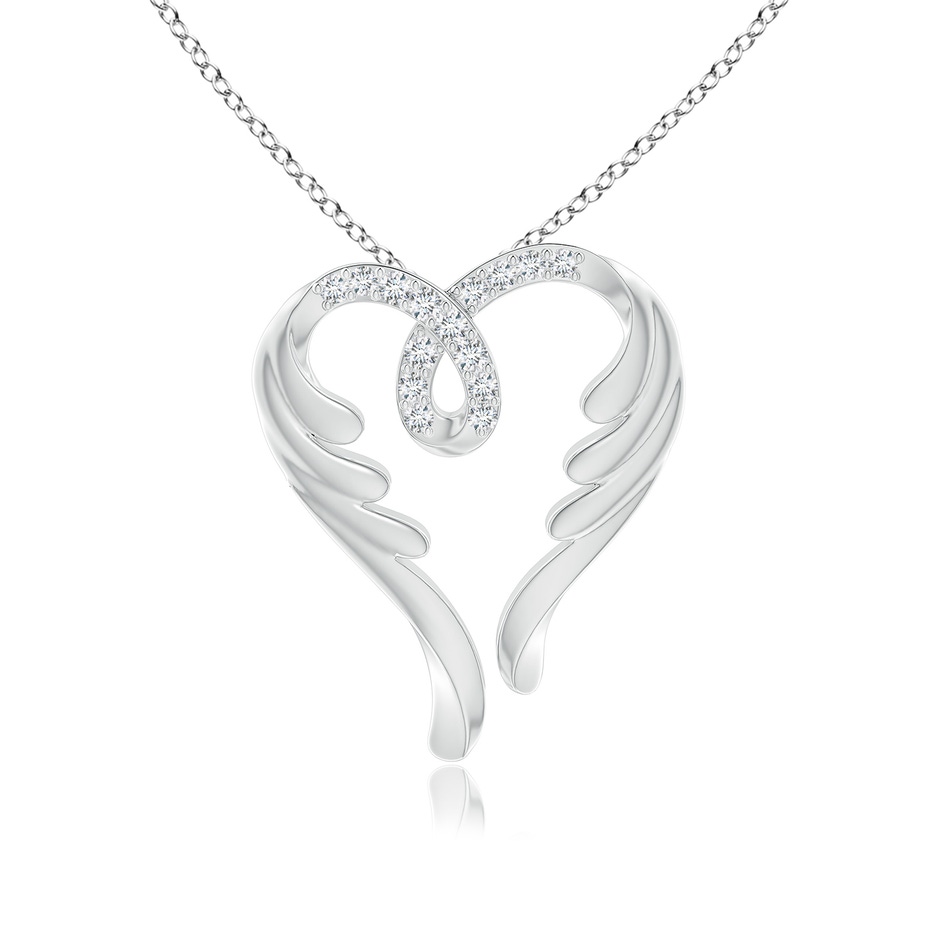 1.2mm GVS2 Diamond Angel Heart Pendant in P950 Platinum 