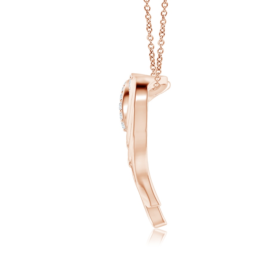 1.2mm GVS2 Diamond Angel Heart Pendant in Rose Gold side-1