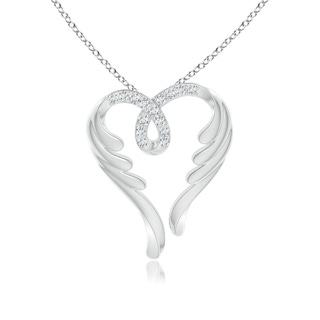 1.2mm GVS2 Diamond Angel Heart Pendant in White Gold