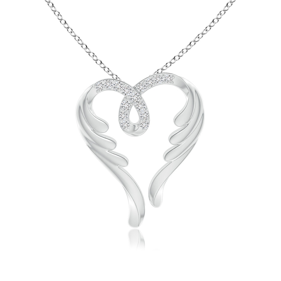 1.2mm HSI2 Diamond Angel Heart Pendant in White Gold 