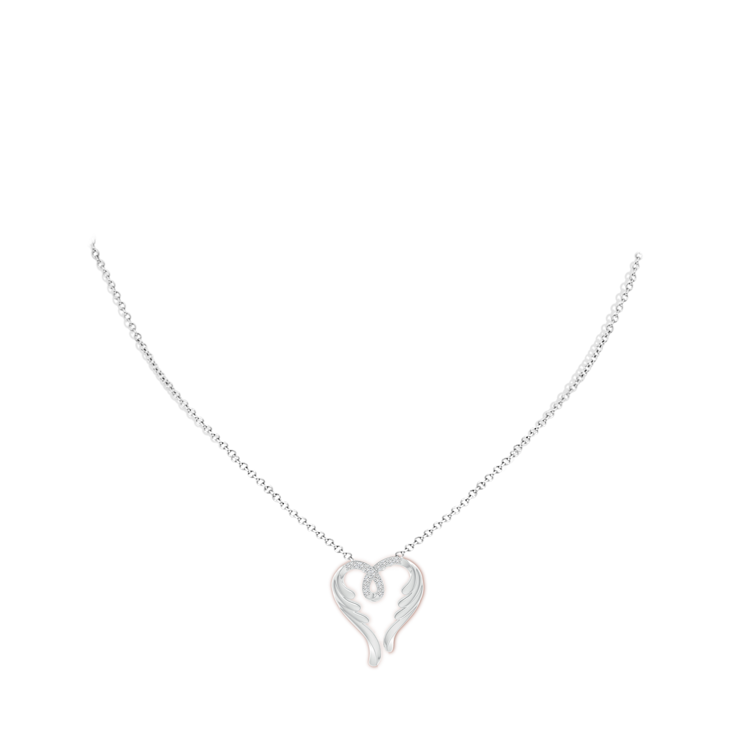 Diamond Angel Heart Pendant