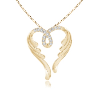 1.2mm HSI2 Diamond Angel Heart Pendant in Yellow Gold