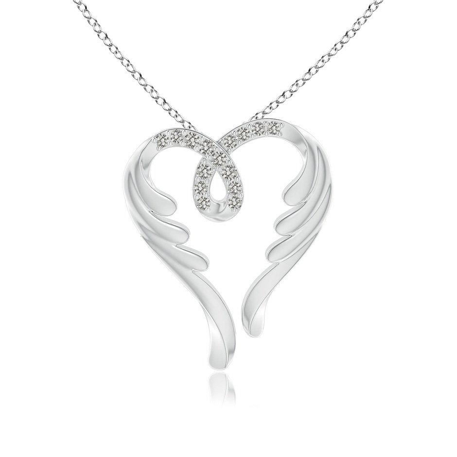 1.2mm KI3 Diamond Angel Heart Pendant in White Gold 