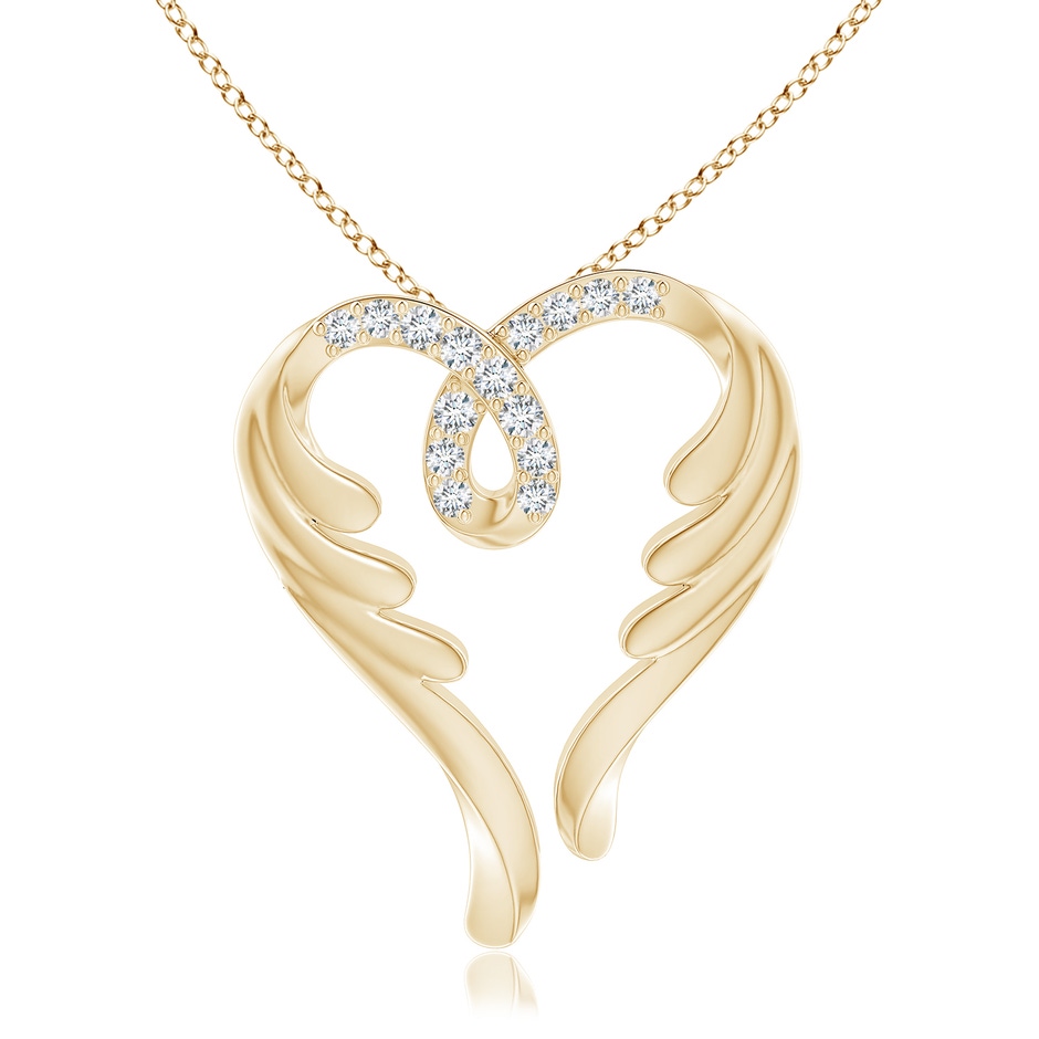 1.5mm GVS2 Diamond Angel Heart Pendant in 9K Yellow Gold 