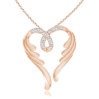 1.5mm GVS2 Diamond Angel Heart Pendant in Rose Gold