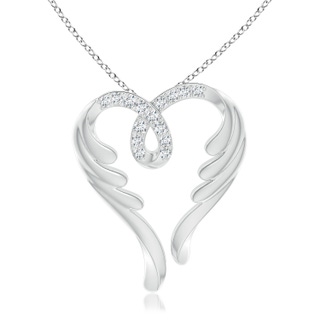 1.5mm GVS2 Diamond Angel Heart Pendant in White Gold