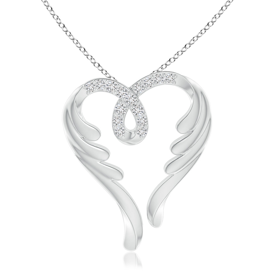 1.5mm HSI2 Diamond Angel Heart Pendant in White Gold 