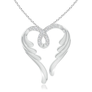 1.5mm HSI2 Diamond Angel Heart Pendant in White Gold