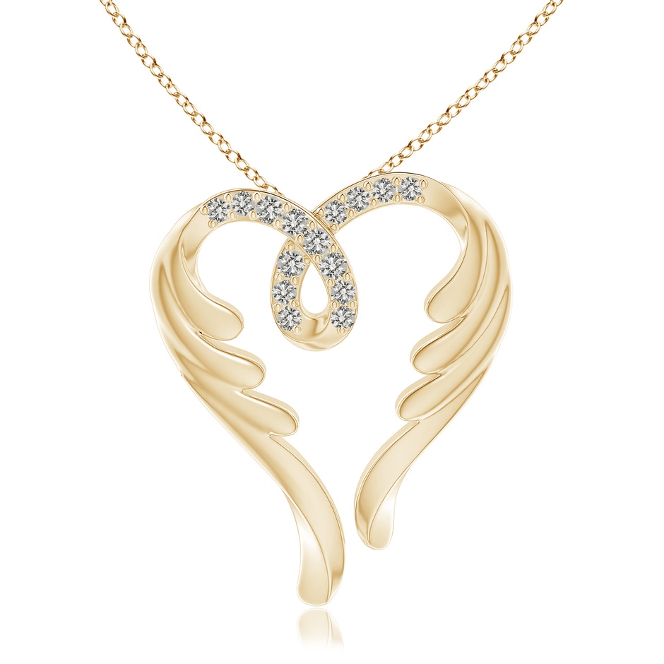 1.5mm KI3 Diamond Angel Heart Pendant in Yellow Gold 