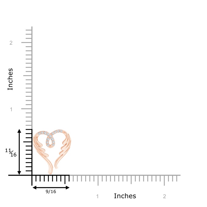 1mm GVS2 Diamond Angel Heart Pendant in 9K Rose Gold product image