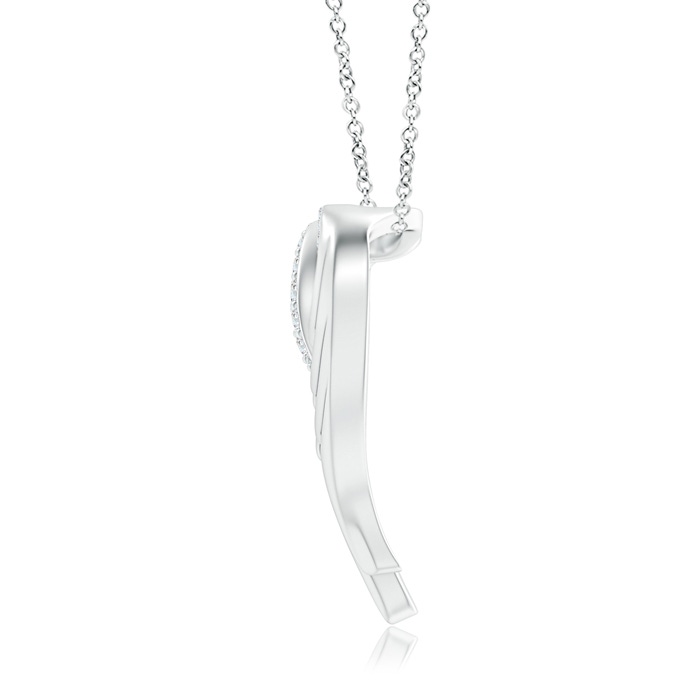 1mm GVS2 Diamond Angel Heart Pendant in 9K White Gold product image