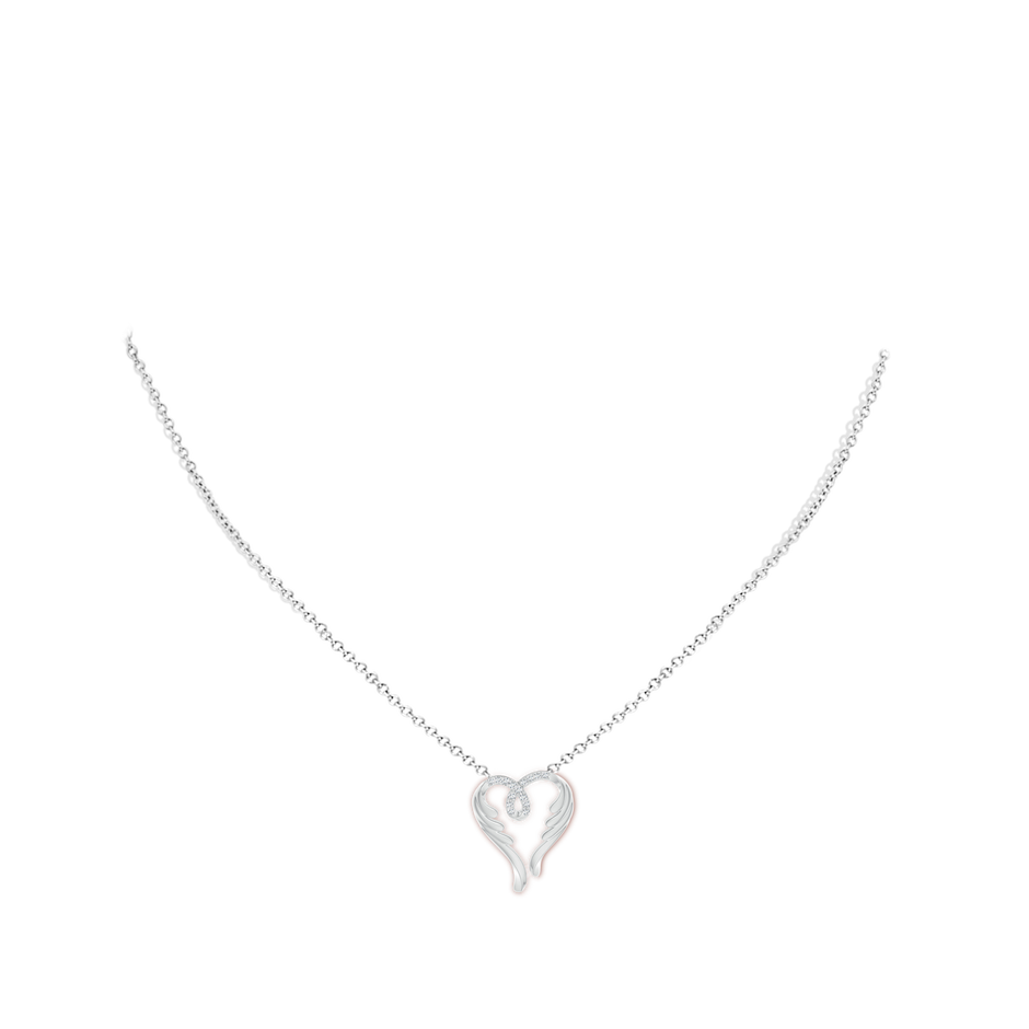 1mm GVS2 Diamond Angel Heart Pendant in P950 Platinum body-neck