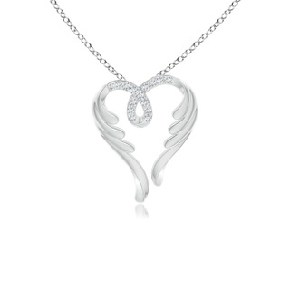 1mm GVS2 Diamond Angel Heart Pendant in White Gold
